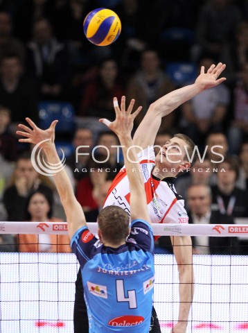  24.03.2013 RZESZOW SIATKOWKA PLUS LIGA 2012/2013 MEN VOLLEYBALL POLAND POLISH PLUSLIGA LEAGUE SEASON 2012/2013 MECZ ASSECO RESOVIA RZESZOW - DELECTA BYDGOSZCZ N/Z PIOTR NOWAKOWSKI WOJCIECH JURKIEWICZ  