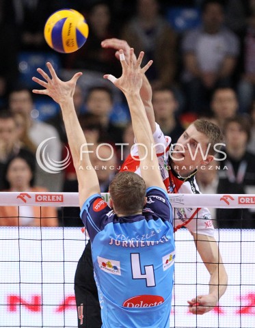  24.03.2013 RZESZOW SIATKOWKA PLUS LIGA 2012/2013 MEN VOLLEYBALL POLAND POLISH PLUSLIGA LEAGUE SEASON 2012/2013 MECZ ASSECO RESOVIA RZESZOW - DELECTA BYDGOSZCZ N/Z PIOTR NOWAKOWSKI WOJCIECH JURKIEWICZ  