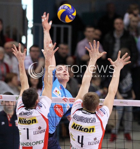  24.03.2013 RZESZOW SIATKOWKA PLUS LIGA 2012/2013 MEN VOLLEYBALL POLAND POLISH PLUSLIGA LEAGUE SEASON 2012/2013 MECZ ASSECO RESOVIA RZESZOW - DELECTA BYDGOSZCZ N/Z DAWID KONARSKI ALEH ACHREM OLIEG AKHREM PIOTR NOWAKOWSKI  