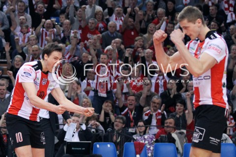  24.03.2013 RZESZOW SIATKOWKA PLUS LIGA 2012/2013 MEN VOLLEYBALL POLAND POLISH PLUSLIGA LEAGUE SEASON 2012/2013 MECZ ASSECO RESOVIA RZESZOW - DELECTA BYDGOSZCZ N/Z JOCHEN SCHOPS PIOTR NOWAKOWSKI RADOSC  