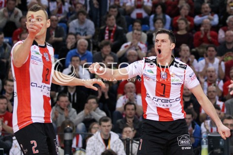  24.03.2013 RZESZOW SIATKOWKA PLUS LIGA 2012/2013 MEN VOLLEYBALL POLAND POLISH PLUSLIGA LEAGUE SEASON 2012/2013 MECZ ASSECO RESOVIA RZESZOW - DELECTA BYDGOSZCZ N/Z ALEH ACHREM OLIEG AKHREM PAUL LOTMAN RADOSC  