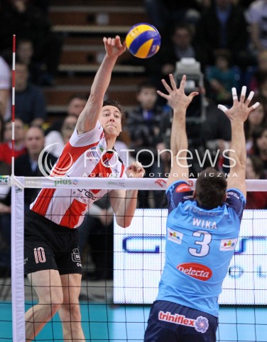  24.03.2013 RZESZOW SIATKOWKA PLUS LIGA 2012/2013 MEN VOLLEYBALL POLAND POLISH PLUSLIGA LEAGUE SEASON 2012/2013 MECZ ASSECO RESOVIA RZESZOW - DELECTA BYDGOSZCZ N/Z JOCHEN SCHOPS MARCIN WIKA  