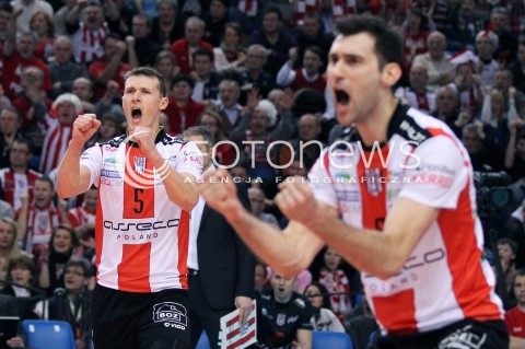  24.03.2013 RZESZOW SIATKOWKA PLUS LIGA 2012/2013 MEN VOLLEYBALL POLAND POLISH PLUSLIGA LEAGUE SEASON 2012/2013 MECZ ASSECO RESOVIA RZESZOW - DELECTA BYDGOSZCZ N/Z LUKAS TICHACEK GRZEGORZ KOSOK RADOSC  