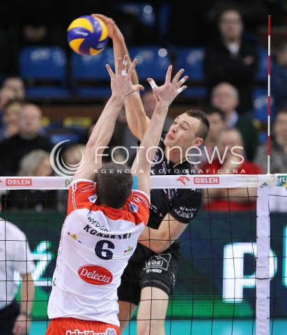  25.03.2013 RZESZOW SIATKOWKA PLUS LIGA 2012/2013 MEN VOLLEYBALL POLAND POLISH PLUSLIGA LEAGUE SEASON 2012/2013 MECZ ASSECO RESOVIA RZESZOW - DELECTA BYDGOSZCZ N/Z PAUL LOTMAN DAWID KONARSKI  