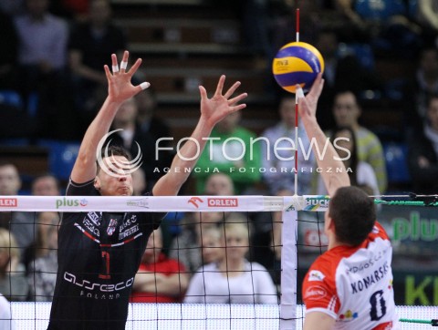  25.03.2013 RZESZOW SIATKOWKA PLUS LIGA 2012/2013 MEN VOLLEYBALL POLAND POLISH PLUSLIGA LEAGUE SEASON 2012/2013 MECZ ASSECO RESOVIA RZESZOW - DELECTA BYDGOSZCZ N/Z ALEH ACHREM OLIEG AKHREM DAWID KONARSKI  