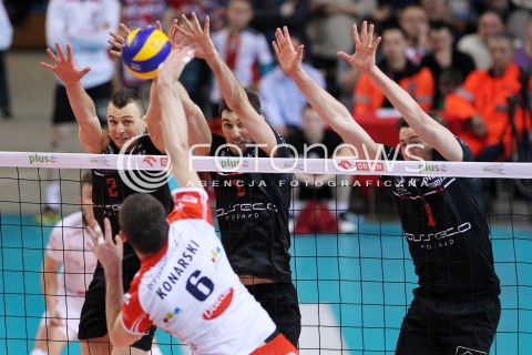  25.03.2013 RZESZOW SIATKOWKA PLUS LIGA 2012/2013 MEN VOLLEYBALL POLAND POLISH PLUSLIGA LEAGUE SEASON 2012/2013 MECZ ASSECO RESOVIA RZESZOW - DELECTA BYDGOSZCZ N/Z PAUL LOTMAN GRZEGORZ KOSOK JOCHEN SCHOPS DAWID KONARSKI  