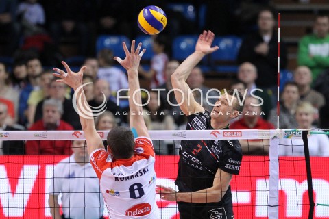  25.03.2013 RZESZOW SIATKOWKA PLUS LIGA 2012/2013 MEN VOLLEYBALL POLAND POLISH PLUSLIGA LEAGUE SEASON 2012/2013 MECZ ASSECO RESOVIA RZESZOW - DELECTA BYDGOSZCZ N/Z PAUL LOTMAN DAWID KONARSKI  