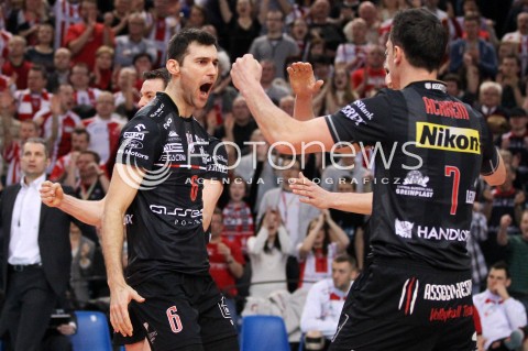  25.03.2013 RZESZOW SIATKOWKA PLUS LIGA 2012/2013 MEN VOLLEYBALL POLAND POLISH PLUSLIGA LEAGUE SEASON 2012/2013 MECZ ASSECO RESOVIA RZESZOW - DELECTA BYDGOSZCZ N/Z GRZEGORZ KOSOK ALEH ACHREM OLIEG AKHREM RADOSC  