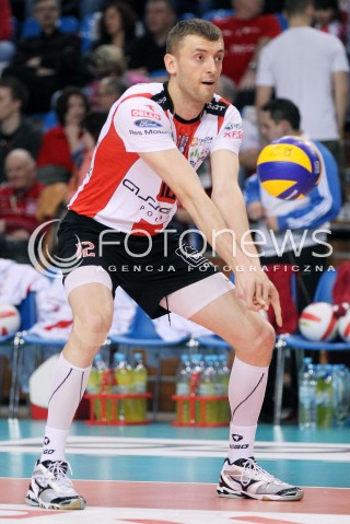  13.04.2013 RZESZOW SIATKOWKA PLUS LIGA 2012/2013 MEN VOLLEYBALL POLAND POLISH PLUSLIGA LEAGUE SEASON 2012/2013 FINAL 3. MECZ ASSECO RESOVIA RZESZOW - ZAKSA KEDZIERZYN KOZLE N/Z LUKASZ PERLOWSKI SYLWETKA  