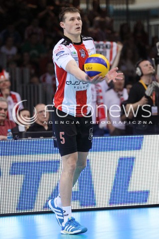  13.04.2013 RZESZOW SIATKOWKA PLUS LIGA 2012/2013 MEN VOLLEYBALL POLAND POLISH PLUSLIGA LEAGUE SEASON 2012/2013 FINAL 3. MECZ ASSECO RESOVIA RZESZOW - ZAKSA KEDZIERZYN KOZLE N/Z LUKAS TICHACEK SYLWETKA  
