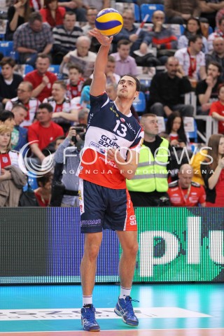  13.04.2013 RZESZOW SIATKOWKA PLUS LIGA 2012/2013 MEN VOLLEYBALL POLAND POLISH PLUSLIGA LEAGUE SEASON 2012/2013 FINAL 3. MECZ ASSECO RESOVIA RZESZOW - ZAKSA KEDZIERZYN KOZLE N/Z ROGERIO NOGUEIRA SYLWETKA  