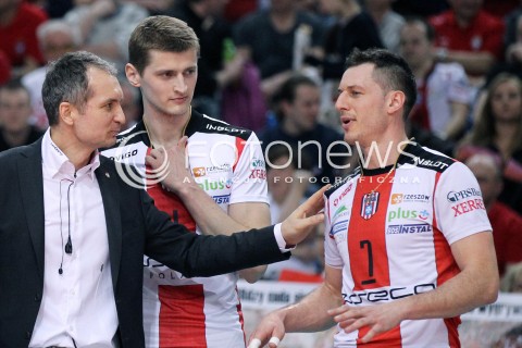  13.04.2013 RZESZOW SIATKOWKA PLUS LIGA 2012/2013 MEN VOLLEYBALL POLAND POLISH PLUSLIGA LEAGUE SEASON 2012/2013 FINAL 3. MECZ ASSECO RESOVIA RZESZOW - ZAKSA KEDZIERZYN KOZLE N/Z ANDRZEJ KOWAL TRENER ( HEAD COACH ) ALEH ACHREM OLIEG AKHREM PIOTR NOWAKOWSKI RADOSC  