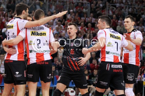  13.04.2013 RZESZOW SIATKOWKA PLUS LIGA 2012/2013 MEN VOLLEYBALL POLAND POLISH PLUSLIGA LEAGUE SEASON 2012/2013 FINAL 3. MECZ ASSECO RESOVIA RZESZOW - ZAKSA KEDZIERZYN KOZLE N/Z RADOSC KRZYSZTOF IGNACZAK ALEH ACHREM OLIEG AKHREM ZBIGNIEW BARTMAN  