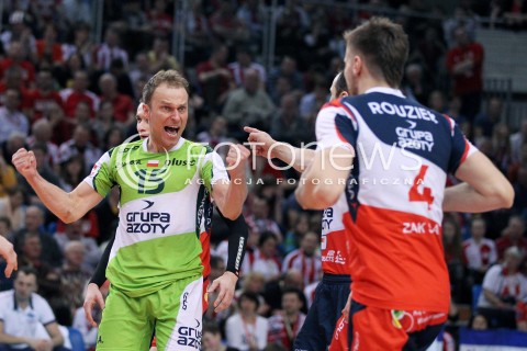  13.04.2013 RZESZOW SIATKOWKA PLUS LIGA 2012/2013 MEN VOLLEYBALL POLAND POLISH PLUSLIGA LEAGUE SEASON 2012/2013 FINAL 3. MECZ ASSECO RESOVIA RZESZOW - ZAKSA KEDZIERZYN KOZLE N/Z PIOTR GACEK ANTONIN ROUZIER RADOSC  