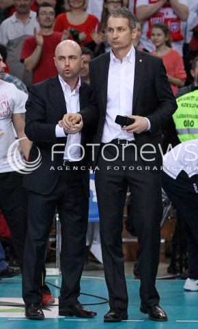  13.04.2013 RZESZOW SIATKOWKA PLUS LIGA 2012/2013 MEN VOLLEYBALL POLAND POLISH PLUSLIGA LEAGUE SEASON 2012/2013 FINAL 3. MECZ ASSECO RESOVIA RZESZOW - ZAKSA KEDZIERZYN KOZLE N/Z BARTOSZ GORSKI PREZES ANDRZEJ KOWAL TRENER ( HEAD COACH )  