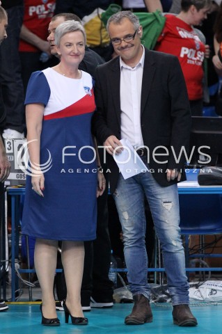  13.04.2013 RZESZOW SIATKOWKA PLUS LIGA 2012/2013 MEN VOLLEYBALL POLAND POLISH PLUSLIGA LEAGUE SEASON 2012/2013 FINAL 3. MECZ ASSECO RESOVIA RZESZOW - ZAKSA KEDZIERZYN KOZLE N/Z SABINA NOWOSIELSKA PREZES ZAKSY KRZYSZTOF WANIO KOMENTATOR POLSAT SPORT DZIENNIKARZ  