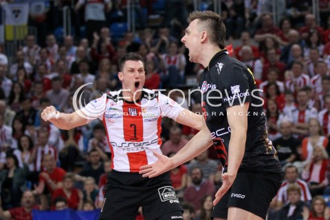  13.04.2013 RZESZOW SIATKOWKA PLUS LIGA 2012/2013 MEN VOLLEYBALL POLAND POLISH PLUSLIGA LEAGUE SEASON 2012/2013 FINAL 3. MECZ ASSECO RESOVIA RZESZOW - ZAKSA KEDZIERZYN KOZLE N/Z KRZYSZTOF IGNACZAK ALEH ACHREM OLIEG AKHREM RADOSC  