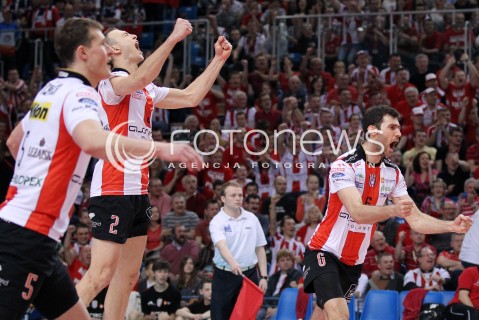  13.04.2013 RZESZOW SIATKOWKA PLUS LIGA 2012/2013 MEN VOLLEYBALL POLAND POLISH PLUSLIGA LEAGUE SEASON 2012/2013 FINAL 3. MECZ ASSECO RESOVIA RZESZOW - ZAKSA KEDZIERZYN KOZLE N/Z PAUL LOTMAN GRZEGORZ KOSOK LUKAS TICHACEK RADOSC  