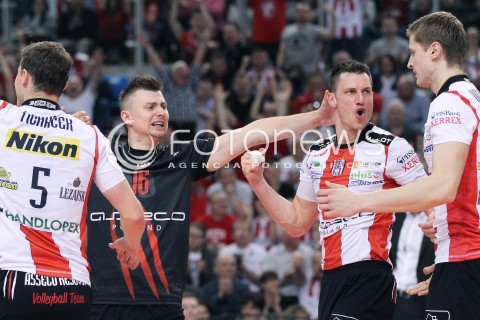  13.04.2013 RZESZOW SIATKOWKA PLUS LIGA 2012/2013 MEN VOLLEYBALL POLAND POLISH PLUSLIGA LEAGUE SEASON 2012/2013 FINAL 3. MECZ ASSECO RESOVIA RZESZOW - ZAKSA KEDZIERZYN KOZLE N/Z KRZYSZTOF IGNACZAK ALEH ACHREM OLIEG AKHREM PIOTR NOWAKOWSKI RADOSC  