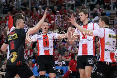  13.04.2013 RZESZOW SIATKOWKA PLUS LIGA 2012/2013 MEN VOLLEYBALL POLAND POLISH PLUSLIGA LEAGUE SEASON 2012/2013 FINAL 3. MECZ ASSECO RESOVIA RZESZOW - ZAKSA KEDZIERZYN KOZLE N/Z ALEH ACHREM OLIEG AKHREM KRZYSZTOF IGNACZAK LUKAS TICHACEK PIOTR NOWAKOWSKI RADOSC  