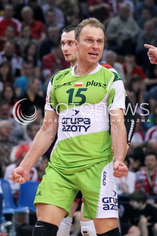  13.04.2013 RZESZOW SIATKOWKA PLUS LIGA 2012/2013 MEN VOLLEYBALL POLAND POLISH PLUSLIGA LEAGUE SEASON 2012/2013 FINAL 3. MECZ ASSECO RESOVIA RZESZOW - ZAKSA KEDZIERZYN KOZLE N/Z PIOTR GACEK RADOSC  