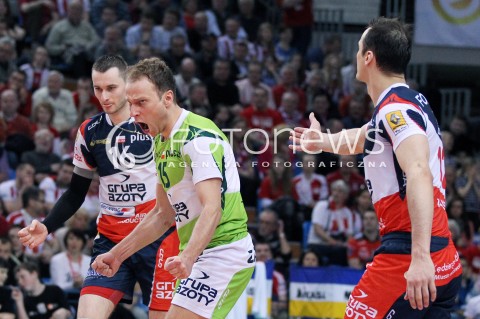  13.04.2013 RZESZOW SIATKOWKA PLUS LIGA 2012/2013 MEN VOLLEYBALL POLAND POLISH PLUSLIGA LEAGUE SEASON 2012/2013 FINAL 3. MECZ ASSECO RESOVIA RZESZOW - ZAKSA KEDZIERZYN KOZLE N/Z PIOTR GACEK MICHAL RUCIAK FELIPE FONTELES RADOSC  