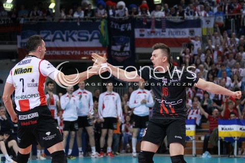  13.04.2013 RZESZOW SIATKOWKA PLUS LIGA 2012/2013 MEN VOLLEYBALL POLAND POLISH PLUSLIGA LEAGUE SEASON 2012/2013 FINAL 3. MECZ ASSECO RESOVIA RZESZOW - ZAKSA KEDZIERZYN KOZLE N/Z KRZYSZTOF IGNACZAK ALEH ACHREM OLIEG AKHREM RADOSC  