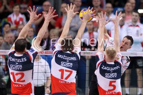  13.04.2013 RZESZOW SIATKOWKA PLUS LIGA 2012/2013 MEN VOLLEYBALL POLAND POLISH PLUSLIGA LEAGUE SEASON 2012/2013 FINAL 3. MECZ ASSECO RESOVIA RZESZOW - ZAKSA KEDZIERZYN KOZLE N/Z ALEH ACHREM OLIEG AKHREM FELIPE FONTELES MARCIN MOZDZONEK PAWEL ZAGUMNY  