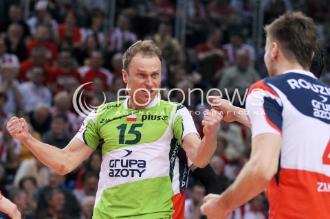  13.04.2013 RZESZOW SIATKOWKA PLUS LIGA 2012/2013 MEN VOLLEYBALL POLAND POLISH PLUSLIGA LEAGUE SEASON 2012/2013 FINAL 3. MECZ ASSECO RESOVIA RZESZOW - ZAKSA KEDZIERZYN KOZLE N/Z PIOTR GACEK RADOSC  