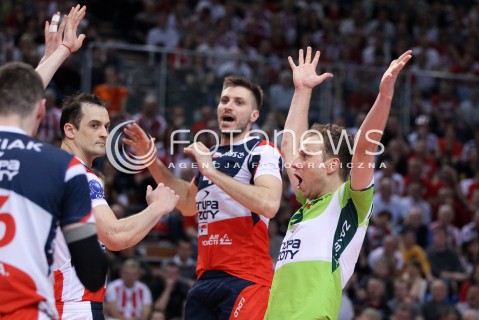  13.04.2013 RZESZOW SIATKOWKA PLUS LIGA 2012/2013 MEN VOLLEYBALL POLAND POLISH PLUSLIGA LEAGUE SEASON 2012/2013 FINAL 3. MECZ ASSECO RESOVIA RZESZOW - ZAKSA KEDZIERZYN KOZLE N/Z PIOTR GACEK ANTONIN ROUZIER FELIPE FONTELES RADOSC  