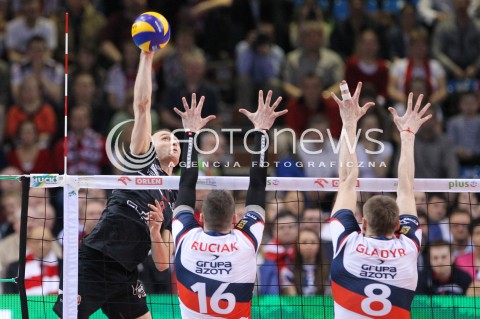  14.04.2013 RZESZOW SIATKOWKA PLUS LIGA 2012/2013 MEN VOLLEYBALL POLAND POLISH PLUSLIGA LEAGUE SEASON 2012/2013 FINAL 4. MECZ ASSECO RESOVIA RZESZOW - ZAKSA KEDZIERZYN KOZLE N/Z PAUL LOTMAN MICHAL RUCIAK JURIJ GLADYR  
