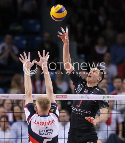  14.04.2013 RZESZOW SIATKOWKA PLUS LIGA 2012/2013 MEN VOLLEYBALL POLAND POLISH PLUSLIGA LEAGUE SEASON 2012/2013 FINAL 4. MECZ ASSECO RESOVIA RZESZOW - ZAKSA KEDZIERZYN KOZLE N/Z ALEH ACHREM OLIEG AKHREM PAWEL ZAGUMNY  