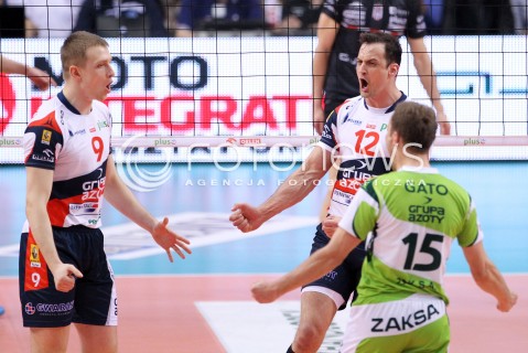  14.04.2013 RZESZOW SIATKOWKA PLUS LIGA 2012/2013 MEN VOLLEYBALL POLAND POLISH PLUSLIGA LEAGUE SEASON 2012/2013 FINAL 4. MECZ ASSECO RESOVIA RZESZOW - ZAKSA KEDZIERZYN KOZLE N/Z RADOSC FELIPE FONTELES PIOTR GACEK LUKASZ WISNIEWSKI  