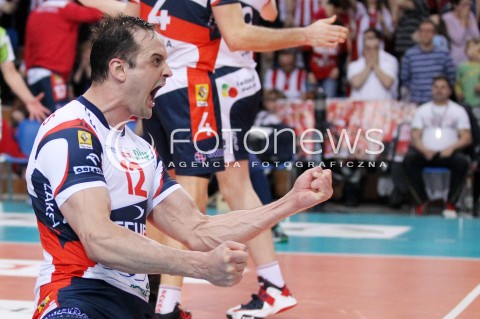  14.04.2013 RZESZOW SIATKOWKA PLUS LIGA 2012/2013 MEN VOLLEYBALL POLAND POLISH PLUSLIGA LEAGUE SEASON 2012/2013 FINAL 4. MECZ ASSECO RESOVIA RZESZOW - ZAKSA KEDZIERZYN KOZLE N/Z FELIPE FONTELES RADOSC  