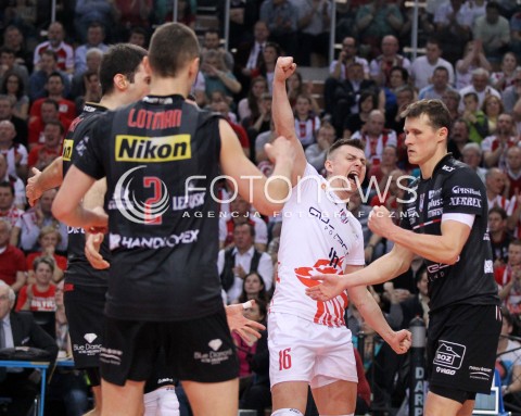  14.04.2013 RZESZOW SIATKOWKA PLUS LIGA 2012/2013 MEN VOLLEYBALL POLAND POLISH PLUSLIGA LEAGUE SEASON 2012/2013 FINAL 4. MECZ ASSECO RESOVIA RZESZOW - ZAKSA KEDZIERZYN KOZLE N/Z KRZYSZTOF IGNACZAK LUKAS TICHACEK PAUL LOTMAN RADOSC EMOCJE  