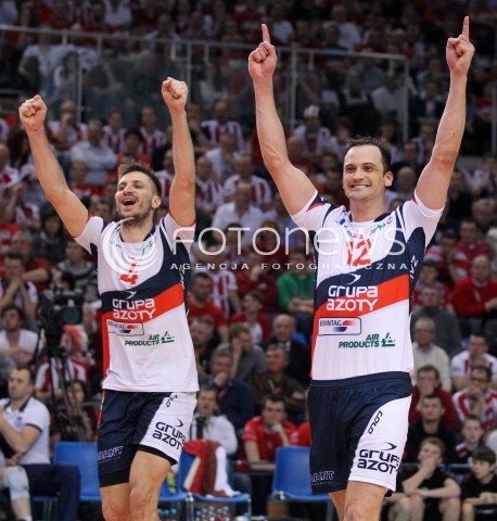  14.04.2013 RZESZOW SIATKOWKA PLUS LIGA 2012/2013 MEN VOLLEYBALL POLAND POLISH PLUSLIGA LEAGUE SEASON 2012/2013 FINAL 4. MECZ ASSECO RESOVIA RZESZOW - ZAKSA KEDZIERZYN KOZLE N/Z FELIPE FONTELES ANTONIN ROUZIER RADOSC EMOCJE  