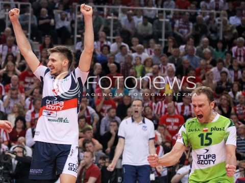  14.04.2013 RZESZOW SIATKOWKA PLUS LIGA 2012/2013 MEN VOLLEYBALL POLAND POLISH PLUSLIGA LEAGUE SEASON 2012/2013 FINAL 4. MECZ ASSECO RESOVIA RZESZOW - ZAKSA KEDZIERZYN KOZLE N/Z ANTONIN ROUZIER PIOTR GACEK RADOSC  