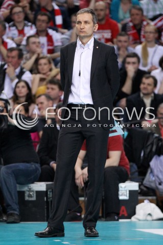  14.04.2013 RZESZOW SIATKOWKA PLUS LIGA 2012/2013 MEN VOLLEYBALL POLAND POLISH PLUSLIGA LEAGUE SEASON 2012/2013 FINAL 4. MECZ ASSECO RESOVIA RZESZOW - ZAKSA KEDZIERZYN KOZLE N/Z ANDRZEJ KOWAL TRENER ( HEAD COACH ) SYLWETKA  