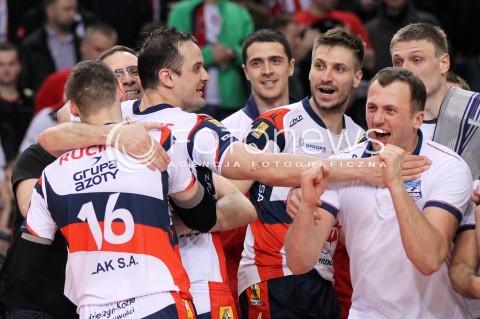  14.04.2013 RZESZOW SIATKOWKA PLUS LIGA 2012/2013 MEN VOLLEYBALL POLAND POLISH PLUSLIGA LEAGUE SEASON 2012/2013 FINAL 4. MECZ ASSECO RESOVIA RZESZOW - ZAKSA KEDZIERZYN KOZLE N/Z RADOSC EMOCJE WYGRANA MICHAL RUCIAK FELIPE FONTELES ANTONIN ROUZIER DANIEL CASTELLANI TRENER ( HEAD COACH )  