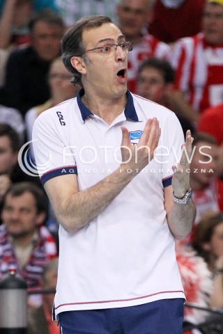  14.04.2013 RZESZOW SIATKOWKA PLUS LIGA 2012/2013 MEN VOLLEYBALL POLAND POLISH PLUSLIGA LEAGUE SEASON 2012/2013 FINAL 4. MECZ ASSECO RESOVIA RZESZOW - ZAKSA KEDZIERZYN KOZLE N/Z DANIEL CASTELLANI TRENER ( HEAD COACH ) ZLOSC RADOSC  