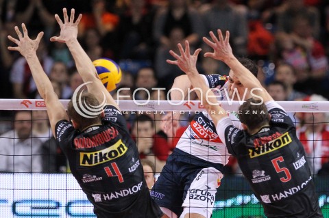  14.04.2013 RZESZOW SIATKOWKA PLUS LIGA 2012/2013 MEN VOLLEYBALL POLAND POLISH PLUSLIGA LEAGUE SEASON 2012/2013 FINAL 4. MECZ ASSECO RESOVIA RZESZOW - ZAKSA KEDZIERZYN KOZLE N/Z FELIPE FONTELES PIOTR NOWAKOWSKI LUKAS TICHACEK  