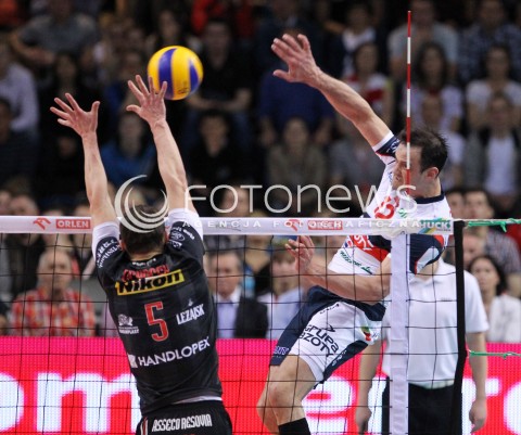  14.04.2013 RZESZOW SIATKOWKA PLUS LIGA 2012/2013 MEN VOLLEYBALL POLAND POLISH PLUSLIGA LEAGUE SEASON 2012/2013 FINAL 4. MECZ ASSECO RESOVIA RZESZOW - ZAKSA KEDZIERZYN KOZLE N/Z FELIPE FONTELES LUKAS TICHACEK  