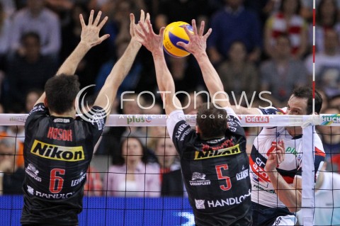  14.04.2013 RZESZOW SIATKOWKA PLUS LIGA 2012/2013 MEN VOLLEYBALL POLAND POLISH PLUSLIGA LEAGUE SEASON 2012/2013 FINAL 4. MECZ ASSECO RESOVIA RZESZOW - ZAKSA KEDZIERZYN KOZLE N/Z FELIPE FONTELES LUKAS TICHACEK GRZEGORZ KOSOK  
