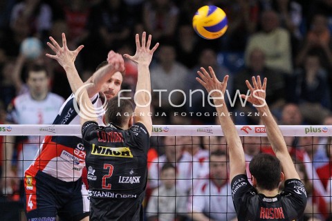  14.04.2013 RZESZOW SIATKOWKA PLUS LIGA 2012/2013 MEN VOLLEYBALL POLAND POLISH PLUSLIGA LEAGUE SEASON 2012/2013 FINAL 4. MECZ ASSECO RESOVIA RZESZOW - ZAKSA KEDZIERZYN KOZLE N/Z ANTONIN ROUZIER PAUL LOTMAN GRZEGORZ KOSOK  