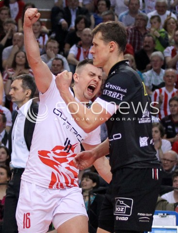  14.04.2013 RZESZOW SIATKOWKA PLUS LIGA 2012/2013 MEN VOLLEYBALL POLAND POLISH PLUSLIGA LEAGUE SEASON 2012/2013 FINAL 4. MECZ ASSECO RESOVIA RZESZOW - ZAKSA KEDZIERZYN KOZLE N/Z KRZYSZTOF IGNACZAK LUKAS TICHACEK RADOSC  