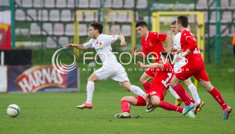  04.05.2013 LODZ PILKA NOZNA T-MOBILE EKSTRAKLASA SEZON 2012/2013 FOOTBALL POLISH EKSTRAKLASA SEASON WIDZEW LODZ - JAGIELLONIA BIALYSTOK N/Z DANIEL QUINTANA MARIUSZ STEPINSKI KRYSTIAN NOWAK   
