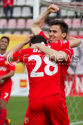  04.05.2013 LODZ PILKA NOZNA T-MOBILE EKSTRAKLASA SEZON 2012/2013 FOOTBALL POLISH EKSTRAKLASA SEASON WIDZEW LODZ - JAGIELLONIA BIALYSTOK N/Z RADOSC   