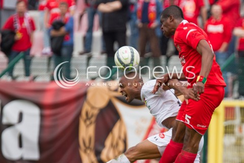  04.05.2013 LODZ PILKA NOZNA T-MOBILE EKSTRAKLASA SEZON 2012/2013 FOOTBALL POLISH EKSTRAKLASA SEASON WIDZEW LODZ - JAGIELLONIA BIALYSTOK N/Z UGOCHUKWU UKAH THOMAS PHIBEL   