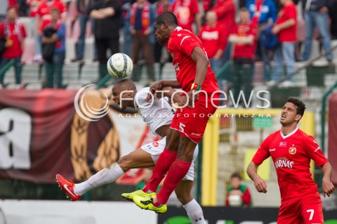  04.05.2013 LODZ PILKA NOZNA T-MOBILE EKSTRAKLASA SEZON 2012/2013 FOOTBALL POLISH EKSTRAKLASA SEASON WIDZEW LODZ - JAGIELLONIA BIALYSTOK N/Z UGOCHUKWU UKAH THOMAS PHIBEL BEN DHIFALLAH   