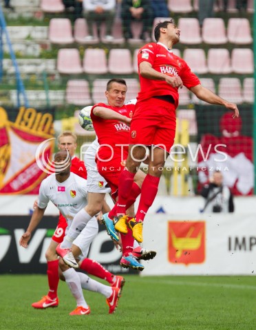  04.05.2013 LODZ PILKA NOZNA T-MOBILE EKSTRAKLASA SEZON 2012/2013 FOOTBALL POLISH EKSTRAKLASA SEASON WIDZEW LODZ - JAGIELLONIA BIALYSTOK N/Z UGOCHUKWU UKAH MARCIN KACZMAREK BEN DHIFALLAH   
